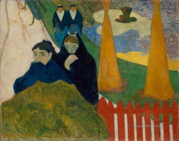 Paul Gauguin Painting - Mujeres de Arles en el jardín público el Mistral Postimpresionismo Paul Gauguin